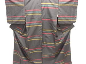 横段織り出し本場泥大島紬着物アンサンブル